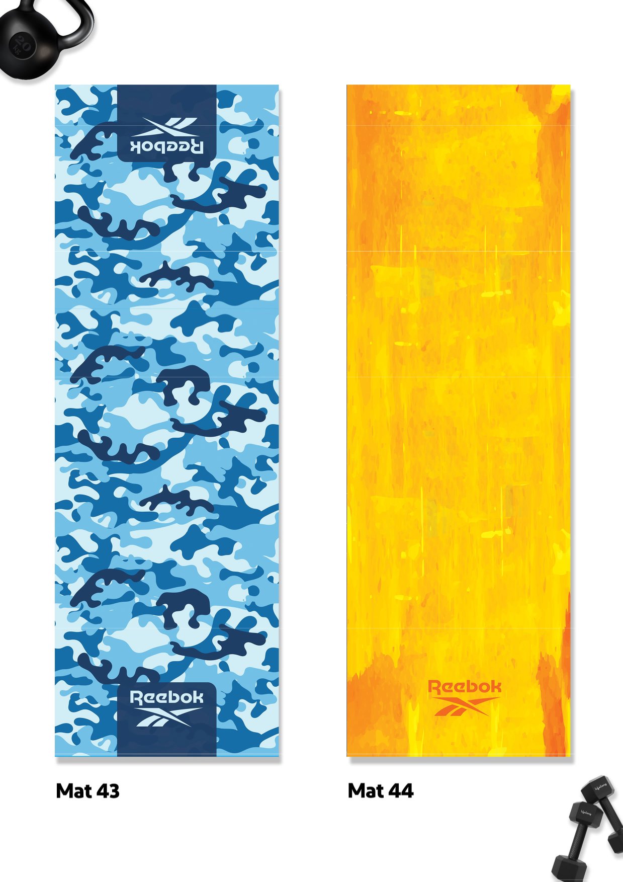 مت ورزشی ریباک Reebok مدل Mat 43 و Mat 44 | زیرانداز ورزشی یوگا و بدنسازی