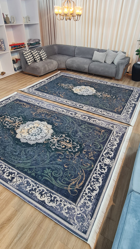 فرشینه مدرن طلایی سبز | کد L460