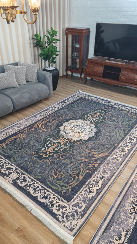 فرشینه مدرن طلایی سبز | کد L460