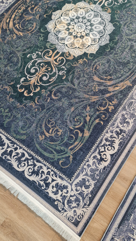 فرشینه مدرن طلایی سبز | کد L460