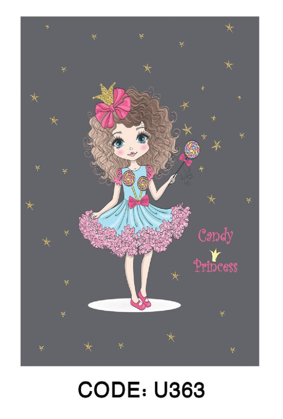 فرشینه کودک طرح Candy Princess | کد U363 | فرشینه دخترانه لاکچری