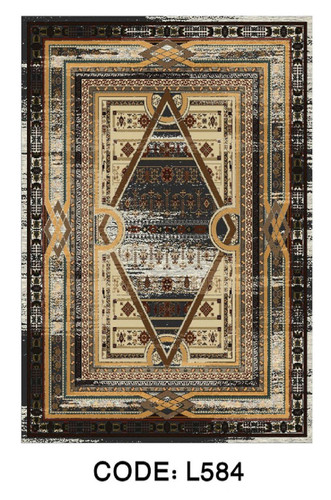 فرشینه طرح ابریشم کلاسیک کد L584 با رویه مخمل شانل