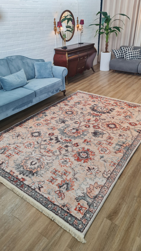 فرشینه سنتی وینتیج طرح گل و اسلیمی | کد M120 | فرشینه لاکچری